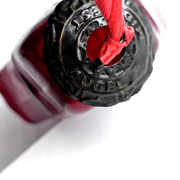 Vintage Kugel Midwest Red Mercury Glass Christmas Ornament Tear Drop Ribbed - Picture 5 of 9